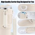 thumbnail image 3 of Ochapa Water Bottle Carrier Bag with Pouch Pocket, Compatible with 40oz Tumbler with Handle, Modern Water Bottle Holder with Simple Adjustable Strap for Sports-White, 3 of 7