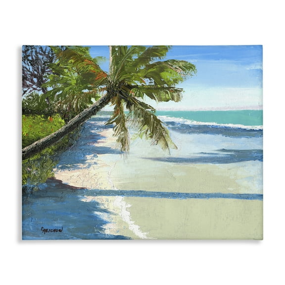 Stupell Industries Beach Shadows Landscape Landscape & Nature Painting Wrapped Canvas Art Print Wall Art, 20 x 16