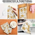 thumbnail image 4 of Bees Flowers Kitchen Dish Towels 4 Pack Absorbent Hand Towels, Lint-Free 18"x28" Floral Pattern Fast Drying Hanging Dishcloths for Cooking Baking Home Clean, 4 of 7