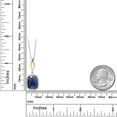 thumbnail image 2 of Gem Stone King 925 Sterling Silver and 10K Yellow Gold Blue Simulated Sapphire Pendant Necklace for Women (2.30 Cttw, 13X9MM Cushion Checkerboard Cut, 18 inch Chain), 2 of 3