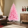 thumbnail image 5 of FAMTKT 6Ft Pink Christmas Tree, Full Artificial Holiday Decorations for Home, Office, Party Decoration w/ 1000 Branch Tips, 5 of 6