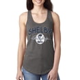 thumbnail image 2 of Wild Bobby Ford Shelby Retro Cobra Logo Women Racerback Tank Top, 2 of 6