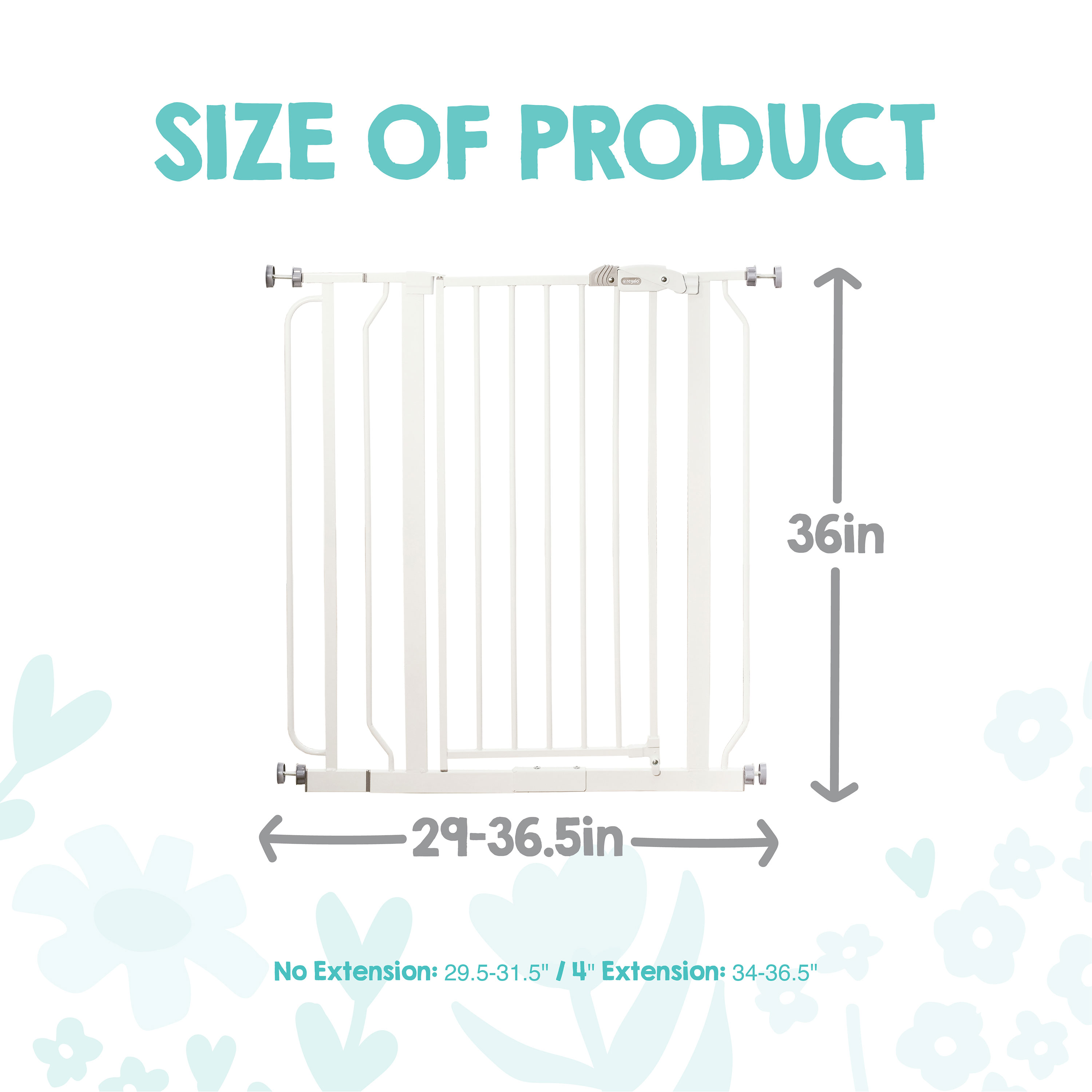 Regalo Easy Step Extra Tall Walk-Through Safety Gate, 29-36.5 Inches photo 2