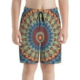 thumbnail image 2 of Cauagu Round Mandala Print Swim Trunks for Men,Youth Boys Swim Shorts Compression Liner Beach Shorts Boys' Swimming Shorts 7-20 Years Bathing Suit-Medium, 2 of 7