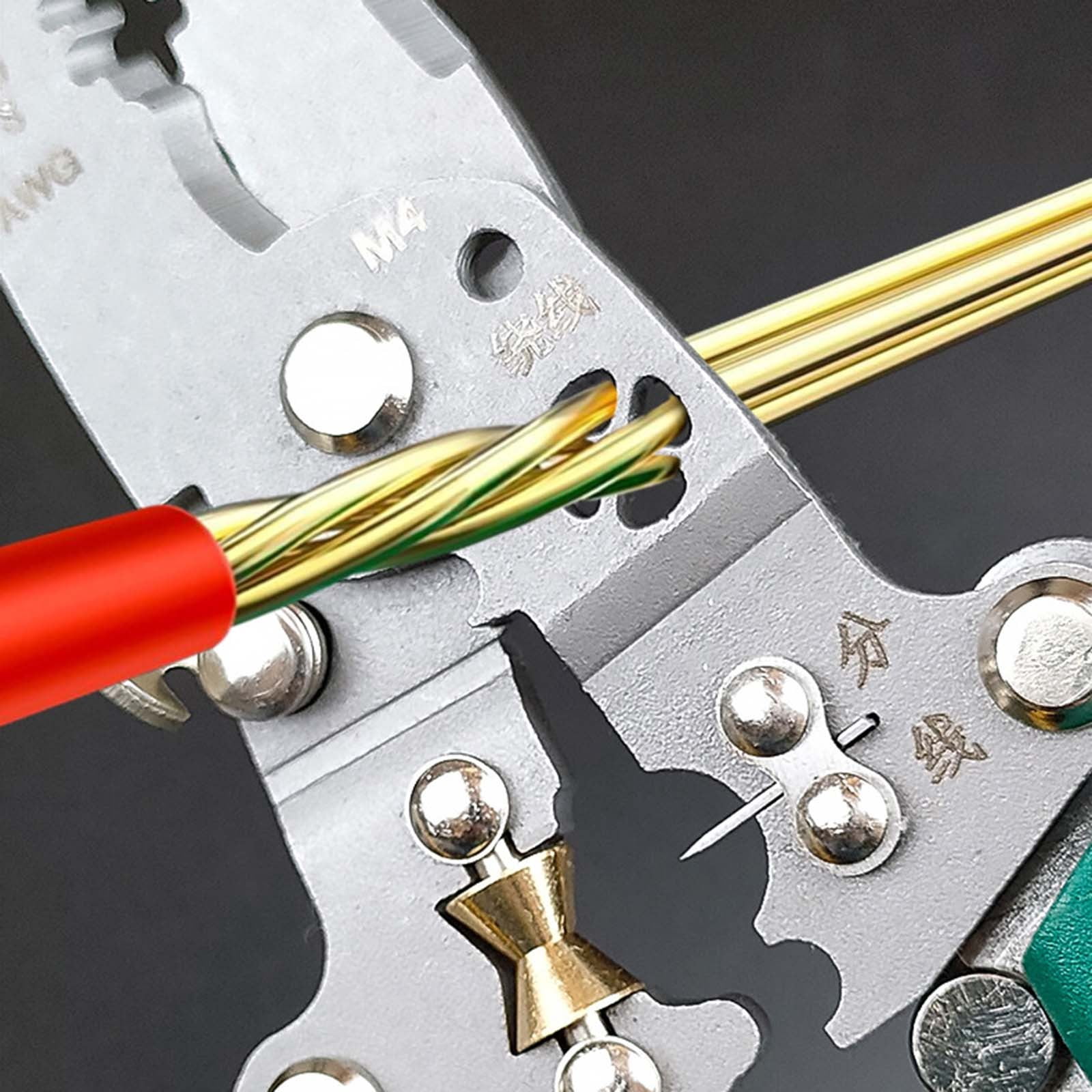 Professional 8-in-1 Wire Stripper & Crimper - 2025 New Foldable Electrical Tool for Cutting, Stripping, Twisting Wires - Compact Electrician Pliers with Cable Cutter