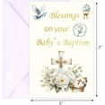 thumbnail image 2 of Baptism Card for Baby Boy Girl 1PCS with Envelope Message Inside Gold Foil 5X7 inch, 2 of 8