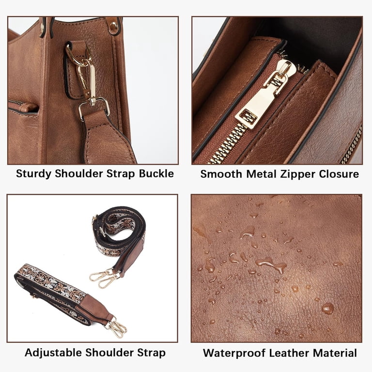 Amazon.com: HKCLUF Crossbody Bags for Women Trendy Vegan  Vegan Leather Hobo Crossbody Bag with Guitar Strap Shoulder Purse Zipper Closure main image 1