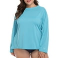 thumbnail image 3 of Alove Women's Long Sleeve Plus Size Rash Guard Quick Dry UPF 50+ Sun Protection Swim Shirts Top, 3 of 5
