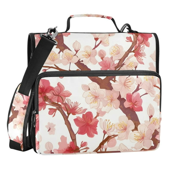 ALAZA Zipper Binder Flower on Tree 3 Ring Trapper Keeper File Folder Organizer Bag