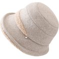 thumbnail image 3 of CoCopeaunts Bucket Hats for Women Small Roll-up Brim Girl Fisherman Hat Fashion Simple Splicing Cloth Basin Hat Vintage Leisure, 3 of 8
