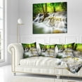 thumbnail image 3 of Designart Level Five of Erawan Waterfall - Landscape Printed Throw Pillow - 18x18, 3 of 5