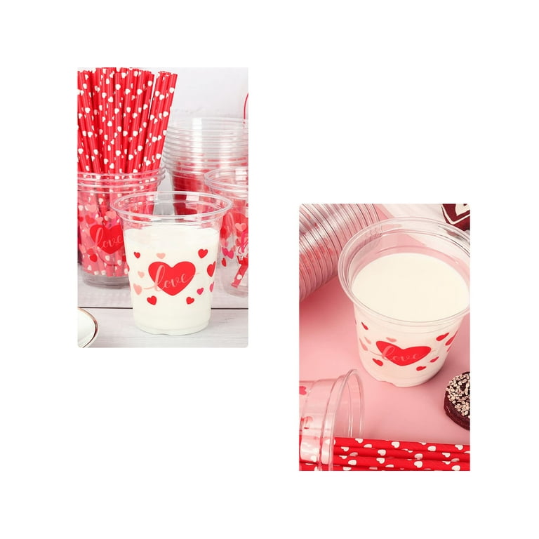 Pink & Red Valentines Day Conversation Heart Party Cups - Stesha Party -  cup, valentine