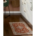 thumbnail image 3 of TOWN & COUNTRY LUXE Livie Forever Vintage Everwash® Washable Multi-Use Decorative Rug, Kitchen Rug, Low-Profile Door Mat, Bedroom Rug and Dorm Room Rug with Non-Slip Backing, Rust/Ivory, 24"x40", 3 of 7