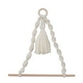 thumbnail image 2 of AMERTEER Paper Roll Holder Knitting Rope Tissue Rack Hanging Wood Decoration Paper Towel Hanger  Black, 2 of 10