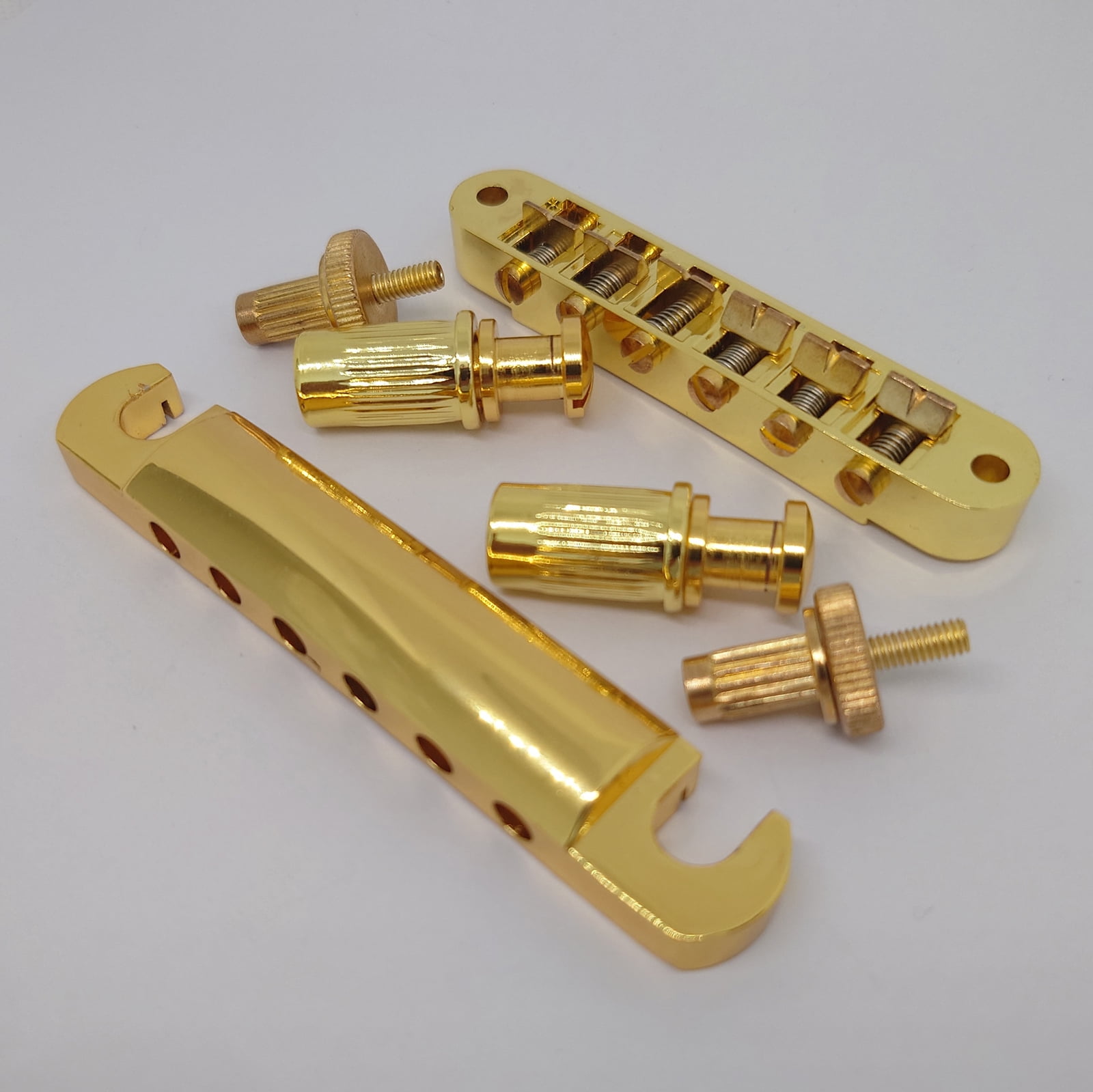 Tune-O-Matic Guitar Fixed Saddle Bridge Tailpiece 1 Set Gold for ABR-1 LP LP Electric Guitars Replacement Parts