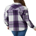 thumbnail image 4 of Family Matching Women Girls Flannel Plaid Jacket Shacket Long Button Down Shirt Coat, 4 of 5
