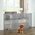 thumbnail image 6 of Unipaws Freestanding Wooden Dog Gate, 2 Support Feet, Indoor Barrier, 80"W x 36"H, Gray, 6 of 9
