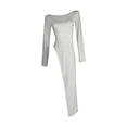 thumbnail image 5 of Gamivast Maxi Dress for Women Scoop Neck Long Sleeve High Slit Tunic Top Longline Shirt Style Casual Outfits Streetwear Fashion Side Split Dress Wear, 5 of 5