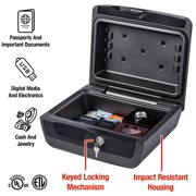 SentrySafe CHW30100 Fire/Water Resistant Chest Safe with Key Lock, 0.36 Cu-Ft., Charcoal Gray