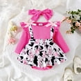 thumbnail image 2 of GDREDA Girls' Jumpsuits & Rompers Girls Rompers Girls Long Sleeve Cartoon Prints Romper Bodysuits Dress Headbands Set Red,6-9 Months, 2 of 6
