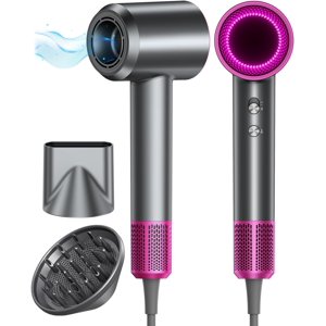 Hair Dryer 160000RPM Ionic Blow Dryer with Diffuser (Dark Gray)