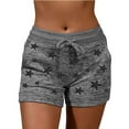 thumbnail image 2 of Jacenvly New Pants for Women Womens Casual Shorts Drawstring Elastic Waist Summer Shorts Comfy Pocketed Solid Pants Soft Satiny High Waisttrendy Shorts for Women Plus Size Dark Gray, 2 of 5