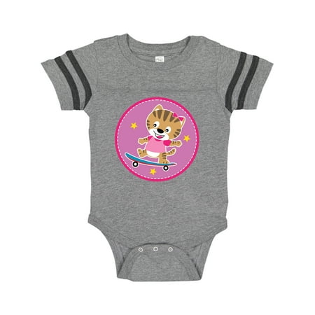 

Inktastic Skateboarding Cat Girls Skateboarder Gift Baby Girl Bodysuit