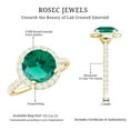 thumbnail image 5 of Rosec Jewels Lab Created Emerald Halo Engagement Ring 2 Carat - Emerald Moissanite Ring for Women - AAAA Quality Certified, 10K Yellow Gold, US 11.00, 5 of 9