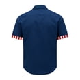 thumbnail image 6 of Conairie Men 4th of July Shirts American Flag Print Short Sleeve Button Down Collared Shirt Loose Casual Work Tee Pullover Outfits Dark Blue L, 6 of 6