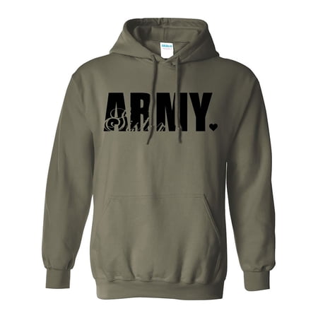 Army Sister Heart Heart Hooded Sweatshirt