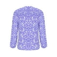thumbnail image 3 of Perfectbot Womens Fashion Blouses Printed V Neck Ruched Tops Casual Puff Long Sleeve Loose Shirts, 3 of 7