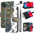 thumbnail image 1 of wonima11 Floral Wallet Case for Moto G Stylus 5G 2021 with Wrist Strap Shoulder Strap Flip Zipper Purse Card Holder,Stand Sparkly Glitter Bling Cell Phone Cover for Motorola GStylus G5 XT2131DL Black, 1 of 1