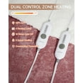 thumbnail image 3 of EuKer Electric Blanket Queen Size Dual Control, Washable Heated Blanket with 4 Heat Levels & 10H Auto Off, 84" x 90", Pink, 3 of 8