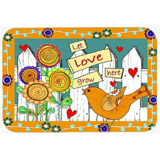 Carolines Treasures PJC1101LCB Let Love Grow Here Glass Cutting Board- Large