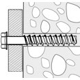 thumbnail image 4 of Set Of 10 Concrete Screws With Hexagonal Head With Base/collar 6x50 Mm - Direct Fixing Without Dowel - For 7.5 Mm Hex Key - In Steel - For Renovation, 4 of 5