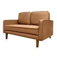 thumbnail image 3 of 50"W PU Square Arm Loveseat,Couch with Solid Wood Frame , Easy Assembly,for Guest Room, Teenager's Room, and Small Apartment,34"H x 50"W x 28"D, 3 of 8