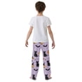 thumbnail image 4 of FORMRS Boys Pajama Pants with Pockets Size 6-8Y Kids Lounge Sleep Bottoms, Light Purple Halloween Black Cat, 4 of 8