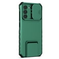 thumbnail image 5 of Nalacover Case for Samsung Galaxy S21 FE, with Camera Cover Kickstand [Protective & Slim Fit] [Anti-Scratch & Anti-Fingerprint] Sliding Lens Cover Protection for Samsung Galaxy S21 FE, Darkgreen, 5 of 12