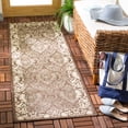 thumbnail image 2 of Safavieh Courtyard Dani Bordered Indoor/Outdoor Runner Rug, Chocolate/Natural, 2'3" x 14', 2 of 9