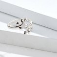 thumbnail image 4 of 2x Anneau Ouvert Réglable Style Feuille de Laurier en Alliage pour Femme Noël Argent, 4 of 5