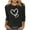 Black, variant on Womens Sweaters Trendy Love Heart Graphic Tops 3/4 Lenght Sleeve Shirts Soft Kinted Spring Fall Basic Clothing