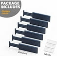 thumbnail image 7 of SpaceAid Bamboo Dresser Drawer Dividers 6 Pack, 4.65“ High Adjustable 12.5“-17” Drawer Organizers for Clothing, Blue, 7 of 7