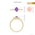 thumbnail image 4 of ANGARA Natural Solitaire Oval Amethyst Ring with Trio Diamond Accents in 14K Yellow Gold for Women (Size-6x4mm) | February Birthstone, Anniversary, Jewelry Gift for Women | Natural Amethyst Ring, 4 of 9