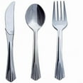 thumbnail image 6 of Efavormart 24 Pack Silver Chambury Heavy Duty Plastic Silverware Set, Cutlery Set - 7",6" for Wedding, Birthday, Upscale Occasions, Special Events, Hotels, Restaurants, Family Gatherings, BBQs, 6 of 8