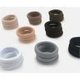 thumbnail image 3 of Hair Ties - Extra Gentle Soft and Stretchy Nylon Fabric Ponytail Holders in Black, Brown, Cream Neutral Colors - 12 Pack, 3 of 4