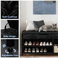 thumbnail image 2 of Shoe Bench, Lift Top Shoe Storage Bench, Adjustable Shelf Entryway Bench, Metal and Wood Shoe Rack Organizer with Cushion for Entry, Bedroom, Closet, Living Room, Hallway (Black, 39.5“W), 2 of 7