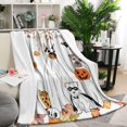 thumbnail image 2 of Throw Blanket Gifts for Women Men, Halloween Pumphkin Scary Flannel Fleece Blanket for Home Decor, Halloween Birthday Gifts for Friends Family, 60"X50", 2 of 5
