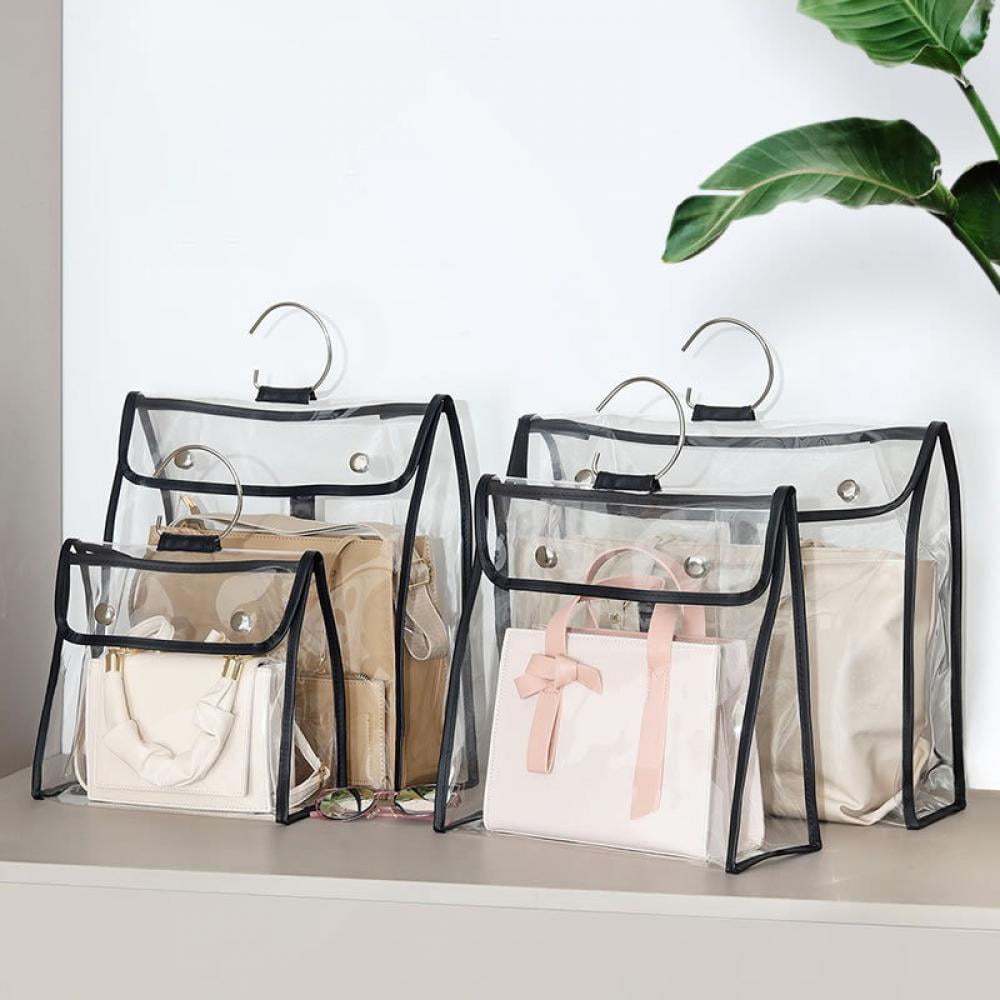 Clear Dust-proof Bag Transparent Dust Bag Organizer Purse Handbag Protector  with Magnetic Snap, 4 Sizes Choices 