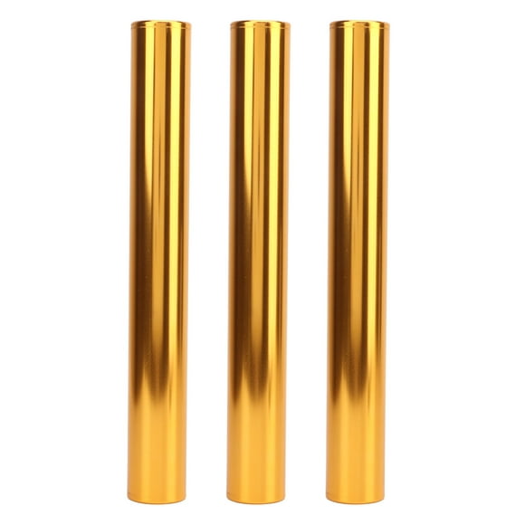 3Pcs Aluminum Alloy Track Field Relay Batons Track Batons Race Equipments for Running Race Team for Outdoor Running Race Student Relay Events Gold