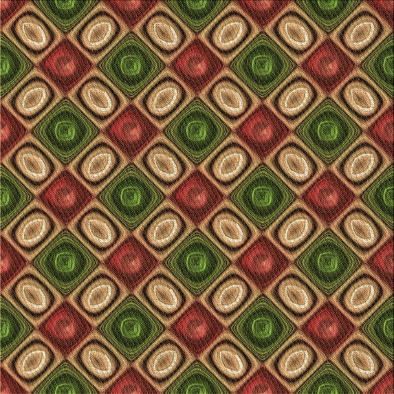 Ahgly Company Indoor Square Patterned Blood Red Brown Area Rugs, 7' Square